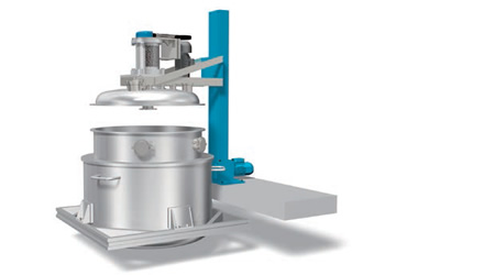 교반 장치의 범프 뚜껑 승강