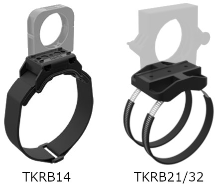 面ファスナー/ホースバンドによる曲面のロボットアームへの取付け