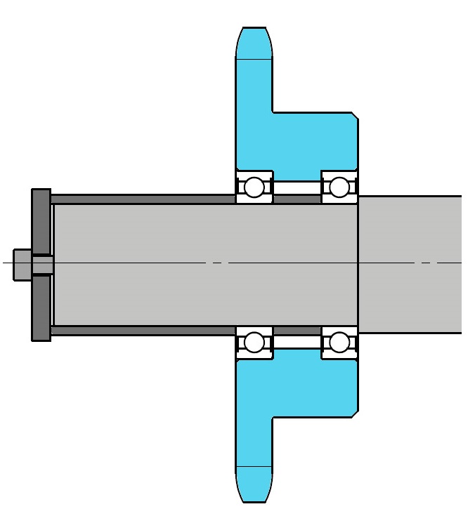 다축 구동시 중간 아이들러